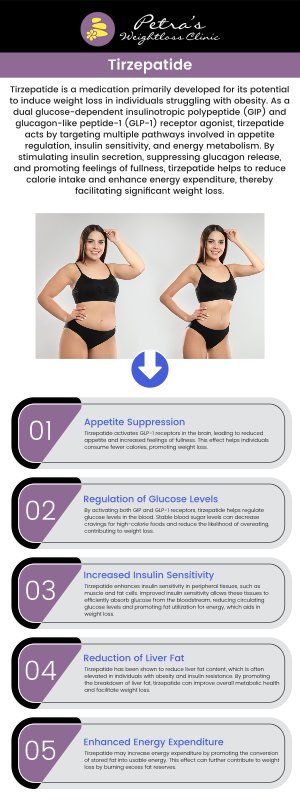 Common questions asked by patients: What is tirzepatide? How does tirzepatide work for weight loss? How is tirzepatide administered? How long does it take to see weight loss results with tirzepatide? Dr. Petra Whisenhunt, T.N.D, at Petra’s Weight Loss Clinic offers personalized weight loss solutions, including Tirzepatide, to help individuals achieve their health and wellness goals. For more information, contact us today at Petra’s Weight Loss Clinic or schedule an appointment online. Our clinic is conveniently located at 7200 N May Ave Suite A Oklahoma City, OK 73116. We serve clients from Oklahoma City OKC, Midwest City OKC, Del City OKC, Valley Brook OKC, Forest Park OKC, Nichols Hills OKC, Bethany OKC, and BEYOND! Common questions asked by patients: What is tirzepatide? How does tirzepatide work for weight loss? How is tirzepatide administered? How long does it take to see weight loss results with tirzepatide?
Dr. Petra Whisenhunt, T.N.D, at Petra’s Weight Loss Clinic offers personalized weight loss solutions, including Tirzepatide, to help individuals achieve their health and wellness goals. For more information, contact us today at Petra’s Weight Loss Clinic or schedule an appointment online. Our clinic is conveniently located at 7200 N May Ave Suite A Oklahoma City, OK 73116. We serve clients from Oklahoma City OKC, Midwest City OKC, Del City OKC, Valley Brook OKC, Forest Park OKC, Nichols Hills OKC, Bethany OKC, and BEYOND!